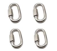 Mosquetón,4 Piezas Mosquetón Gancho M8 de acero inoxidable D Forma de Mosquetón Quick Link Emergencia de Cadena Carga Máxima 500 kg para Camping Aire Libre Pesca Mochila Senderismo Hamacas y Columpios