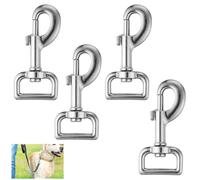 Mosquetón con Articulación Giratoria, 4 Piezas Gancho con Articulación Giratoria, Carabinador, Gancho con Articulación Giratoria, para Cuello de Perro Cubo de Hamaca, Plata