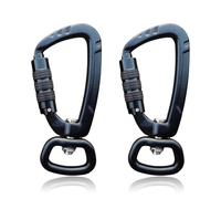 Mosquetón con articulación giratoria de 360°, 2 clips de mosquetón de aluminio, 85 mm, mosquetón de seguridad con capacidad de carga de 400 kg, mosquetón para correa de perro, yoga aéreo, camping