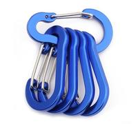 Mosquetón con forma de calabaza, 5 unidades, multicolor, alambre de acero de aluminio, con forma de calabaza, para mochila, botella de agua, clip de resorte (azul rey)