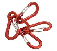 Mosquetón con forma de calabaza, 5 unidades, multicolor, alambre de acero de aluminio, mosquetón, para mochila, botella de agua, clip de resorte (rojo)