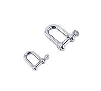 Mosquetón de acero inoxidable 304 con grapas, cierre grillete tipo D for llavero, gancho, tornillo, conector, hebilla, for barco, marino