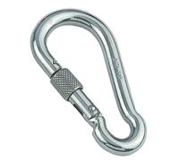 Mosquetón de acero inoxidable 6 x 60 con tuerca de seguridad, 2 unidades, mosquetón de acero inoxidable A4 - AISI 316 - inoxidable