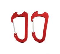Mosquetón de aleación de aluminio para mochila al aire libre, camping, escalada, paquete de 2 ganchos ligeros para llavero con puerta de alambre, 43 x 79 mm, negro, azul, rojo, plateado (rojo)