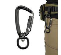 Mosquetón de Alta Resistencia | Gancho Anticorrosión y Resistente al Desgaste,Mosquetones de Bloqueo de Aluminio | para Escalada, Senderismo, Camping, Montaña, Mochila, Botella de Agua, Exterior