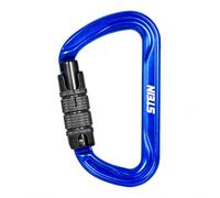 Mosquetón de aluminio en forma de D de 30 kN - SECURA Triple Acción, Mosquetón de Escalada Azul 7075 Aluminio - STEIN