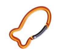 Mosquetón de bloqueo de aleación de aluminio con gancho de resorte | Forma de hueso de pescado en forma de pez para accesorios de camping, senderismo, mochileros, pesca, escalada, viajes