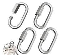 Mosquetón De Escalada | Acero Inoxidable Ligero Clip de Bloqueo de - 4 Piezas Mosquetón con Forma D para Escalada en Roca - para Senderismo Excursionismo Camping Mascotas y Hamacas