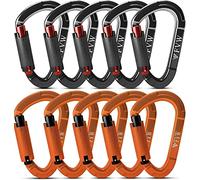 Mosquetón de escalada con 10 unidades, certificado UIAA, 25KN para automóviles, para hamacas, columpios, correas de perro y arnés, camping, senderismo y utilidad