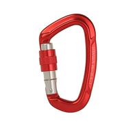 Mosquetón de Escalada en Roca 25 kN con Hebilla Bloqueo Tornillo Forma D for montañismo Profesional, Equipo Ascenso(Red 25kn)