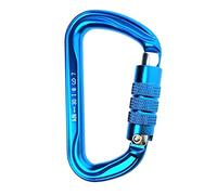 Mosquetón de Escalada en Roca 30 kN con Bloqueo automático, Color Azul, Forma D, for, espeleología, montañismo, arboricultura y(1 Piece)