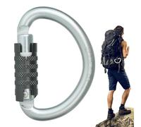Mosquetón De Escalada - Mosquetones De Escalada, Anclajes De Seguridad De Roca De Gran Tamaño | Equipo Al Aire Libre Con Mosquetón Autoblocante Con Cierre De Tornillo En Forma De D