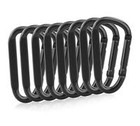 Mosquetón de Rosca en D de Aluminio de 6,7 cm Con Llavero - Material Negro