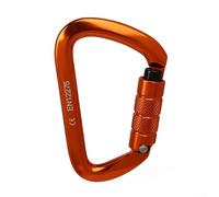 Mosquetón de seguridad de 25 kn para anillo de aleación de rapel, tornillo de barranquismo, equipo de bloqueo de escalada, conector de bloqueo de aluminio, equipo de escalada (naranja)