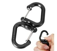 Mosquetón doble giratorio de 360 grados, 7 x 3 cm, ganchos de bloqueo para llavero, clip de bloqueo multifuncional para exteriores, clips de gancho portátiles para mochila con giro de 360 grados para