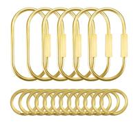 Mosquetón dorado, llavero con mosquetón hecho a mano, juego de llaveros de latón, 18 llaveros dorados con elegante diseño envuelto en alambre y clips de 2, 36 pulgadas para llaves, bolso, organizador