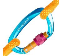 Mosquetón Escalada Roca Tipo D Resistente, Hebilla Bloqueo automático Alta Resistencia, Accesorio Alpinismo Senderismo montañismo, Equipo Seguridad Outdoor Duradero