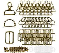 Mosquetón giratorio en D con articulación giratoria, llavero triglide, hebilla deslizante triglide, 100 unidades, ajuste de correa de metal, botones magnéticos, hebillas y cierres, 32 mm, bronce para