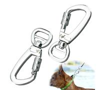 Mosquetón giratorio para correa de perro, 2 mosquetones bloqueables para perro, Chato, gancho de aleación de zinc, pesado, carga pesada, carabiner para collar de animales, alpinismo