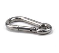 Mosquetón, Mosquetón de acero inoxidable 304 con hebilla resorte y ojal, llavero M4 M5 M6 M7 M8 M9 M10 M11 M12(M5,1PCS)
