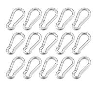 Mosquetón, Mosquetón de acero inoxidable 316 con cierre resorte multifuncional, M4, M5, M6, M7 y M8, anillo bloqueo enlace rápido(15pcs,M4)