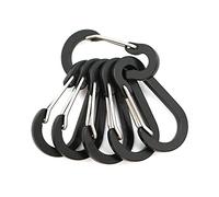 mosquetón, Mosquetón de aleación aluminio 6 piezas, ganchos viaje, hebilla resorte seguridad, llavero for acampar, escalar, supervivencia, accesorios uso diario(6pcs Black)
