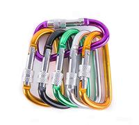 Mosquetón, Mosquetón de aleación aluminio 8 cm, 7, 6 y 5 con anilla en D, llavero clip for camping, gancho a presión, kit viaje for exteriores GYH(4pcs Size 7)