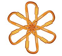 mosquetón, Mosquetón resistente de 12 kN, 6 unidades, con llave for hamacas, camping, senderismo, escalada, cierre a presión, hebilla y gancho(6pcs Gold 2)