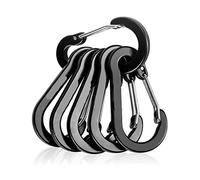 Mosquetón multiusos CC1 de pesca, paquete de 6 clips pequeños de caribeaner, mosquetones de aluminio con anillo en D, ligeros, de sujeción rápida, para colgar equipo versátil, perchas para mochilas
