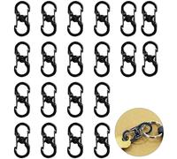 Mosqueton Negro de Aleación de Zinc,Compatibles con Nite IZE,Carabiner S,Mosquetones Pequeños para Acampada y Actividades al Aire Libre,Clip de Seguridad,20 Piezas de Mini Mosquetones