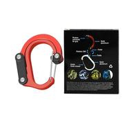 Mosquetón para cargas pesadas, mosquetón con bloqueo, mosquetón de aluminio en forma de D resistente - con cierre portátil de exterior para camping, senderismo, viajes, pal