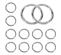 Mosquetón redondo de 20 unidades, color dorado, 40 mm, gran mosquetón, llavero, mosquetón para bolso, manualidades, aleación de zinc-oro/plata (plata)