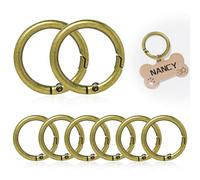 Mosquetón redondo de 33 mm, 8 unidades, aleación de zinc, resistente, llavero, anillo de metal para bolso, joyas, manualidades, etc