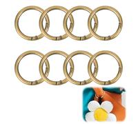 Mosquetón Redondo de 41 mm en Latón Antiguo, 8 Anillos de Salto para Llaveros, Bolsos, Accesorios y Suministros de Artesanía, Mosquetones para Proyectos de Bricolaje y Manualidades