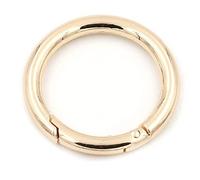 Mosquetón redondo, hebilla de llavero, 2 unidades, dorado, 32 mm
