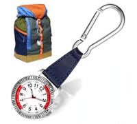 Mosquetón reloj de mosquetón reloj exterior analógico cuarzo hermana pulsómetro reloj de bolsillo con mosquetón reloj de bolsillo enfermera exterior mochila reloj para enfermeras médicos ciclistas