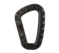 Mosquetón táctico de 6 piezas, mosquetón de plástico for cadetes, senderismo y acampada(Black)