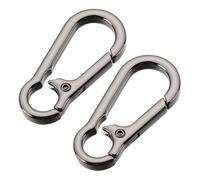Mosquetones 1/2/5 Uds. Hebillas de resorte puerta chapadas en aleación Zinc, Clips, mosquetón, bolsos, gatillo a presión, ganchos a, llavero Hardware para Llaves, Camping, Hamaca(Black-2pcs)