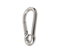Mosquetones 1-5 uds M4 M5 M6 M7 M8 304 mosquetón de resorte acero inoxidable gancho anillo bloqueo enlace rápido grillete a presión sujeción cadena para Llaves, Camping, Hamaca(With Nut M4,1 PCS)