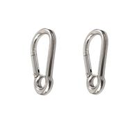 Mosquetones 1-5 uds M4 M5 M6 M7 M8 304 mosquetón de resorte acero inoxidable gancho anillo bloqueo enlace rápido grillete a presión sujeción cadena para Llaves, Camping, Hamaca(WIth band M4,2 PCS)