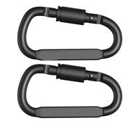 Mosquetones 2-20 piezas Mini mosquetón Clips aleación de aluminio hebilla anillo en D ganchos Clip llavero for llaves herramientas escalada para Llaves, Camping, Hamaca(Black 2PCS)