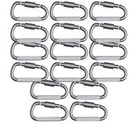 Mosquetones 2-20 piezas Mini mosquetón Clips aleación de aluminio hebilla anillo en D ganchos Clip llavero for llaves herramientas escalada para Llaves, Camping, Hamaca(Grey 16PCS)