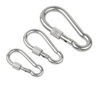 Mosquetones Acero Inoxidable M4-M10 de acero inoxidable con resorte, mosquetón, anillo bloqueo, gancho, grillete, soporte sujeción personalizado(M5,5pcs)