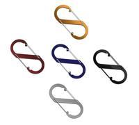 Mosquetones de aluminio en forma de S, 88 mm x 40 mm, juego de 5, paquete multicolor para camping y senderismo