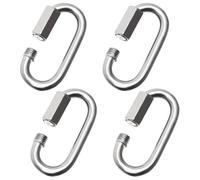 Mosquetones de Escalada | Gancho de Acero Inoxidable con Cierre Giratorio Resistente | 4 Piezas Mosquetón con Forma D para Escalada en Roca - para Senderismo Excursionismo Camping Mascotas y Hamacas