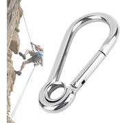 Mosquetones de hierro galvanizado de 1,97x0,94 pulgadas | Exterior 15,5 G - Pinza de presión pequeña - Hebilla de eslabones para llaveros - Conector de cuerda de resorte para hamaca, camping, escalada