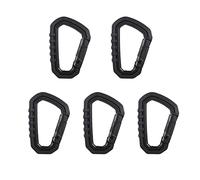 Mosquetones, ganchos resistentes, 5 ganchos de plástico for llavero con anilla en D, for exteriores, camping, senderismo, hebillas, accesorios de escalada(5pcs Black)
