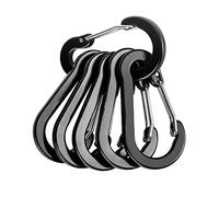Mosquetones, ganchos resistentes, 6 clips pequeños for escalada al aire libre, hebilla de aleación de aluminio, llavero de supervivencia, multiherramienta, accesorios de pesca(Black)