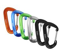 Mosquetones, ganchos resistentes, 6 ganchos resistentes de 12 kN for llavero, escalada, escalada, hamacas, camping, senderismo.