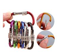 Mosquetones, ganchos resistentes, Llavero con anilla en D de aluminio de 4 tamaños, con clip, for senderismo, campamento, montañismo, accesorios de escalada(8pcs Size 7)